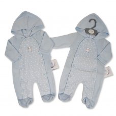 BIS-2020-2561: Baby Boys All in One with Hood - Panda (NB-6 Months)