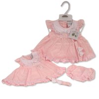 BIS-2120-6273: Baby Dress, Pant & Headband Set  (NB-6 Months)