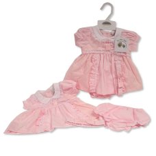 BIS-2120-6275: Baby Dress, Pant & Headband Set  (NB-6 Months)