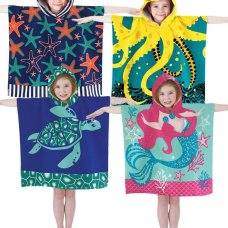 BIT237256: Kids Hooded Poncho Pal Beach, Bath Towels 60x120cm - Assorted Designs  (3 Years +)