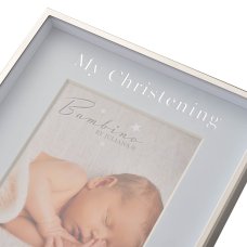 BM139: Bambino Photo Frame "Christening Day" Blue 4" x 6"