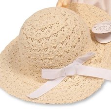 BW-0503-0803: Baby Girls Straw Hat With Bow (12-24 Months)