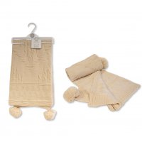 BW-112-1074TP: Baby Pom Pom Wrap- Taupe