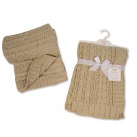 BW-112-2001TP: Baby Taupe Chenille Cable Knit Wrap