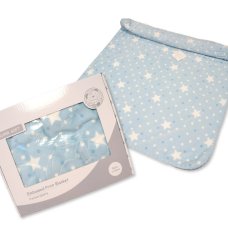 BW-112-2020S: Luxury Embossed Baby Pram Blanket in Box- Sky