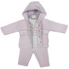 BW-13-388: Baby Girls Cuddles Smocked Velour 3 Piece Outfit (NB-6 Months)