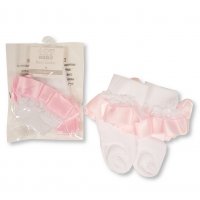 BW-61-2233P: Baby Lace Socks - Pink (0-18 Months)