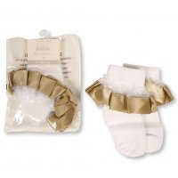 BW-61-2233TP: Baby Lace Socks - Taupe (0-18 Months)