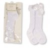 BW-61-2234W: Baby Knee Length Socks With Bow - White (0-18 Months)