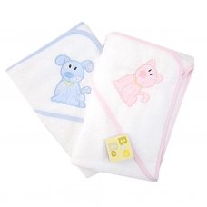 CD01: Baby Cat & Dog Hooded Towel/Robe