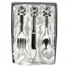 CG427: Silverplated Knife, Fork & Spoon Set with Teddy Tops *(96/24)