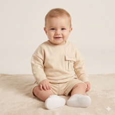 F09344INF: Baby Boys Sweatshirt & Short Outfit (12-24 Months)