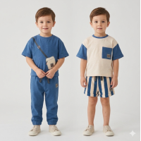 F10067TOD: Boys 2 T-Shirts, Short & Jogger Set (2-4 Years)