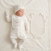 G12575NB: Baby Unisex Sheep 6 Piece Mesh Bag Gift Set (NB-6 Months)