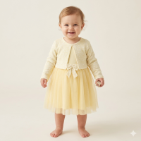 G12945INF: Baby Girls Mock Bolero Mesh Skirt Dress (6 Months - 3 Years)