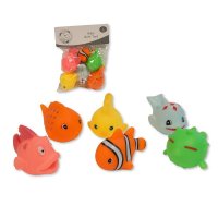 GP-25-1267: Baby 6 Pack Squeaky Bath Toys - Assorted Fishes