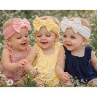GP-25-1403: Baby Girls 3 Headbands with Bow Set - 3 Colours