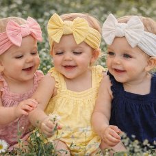 GP-25-1403: Baby Girls 3 Headbands with Bow Set - 3 Colours