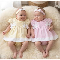 H12802INF: Baby Girls Dress, Pant & Headband Set (9-24 Months)