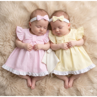 H12803INF: Baby Girls Dress, Pant & Headband Set (9-24 Months)