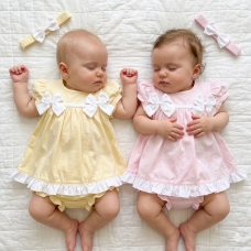H12804INF: Baby Girls Dress, Pant & Headband Set (9-24 Months)