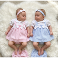 H12815INF: Baby Girls Dress, Pant & Headband Set (9-24 Months)