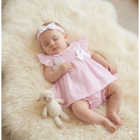 H12817INF: Baby Girls Dress, Pant & Headband Set (9-24 Months)