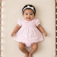 H12820INF: Baby Girls Dress, Pant & Headband Set (9-24 Months)