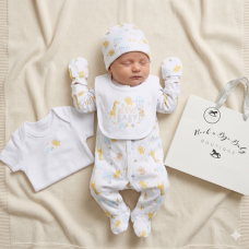 H15045NB: Baby Unisex Animal Circus 6 Piece Mesh Bag Gift Set (NB-6 Months)
