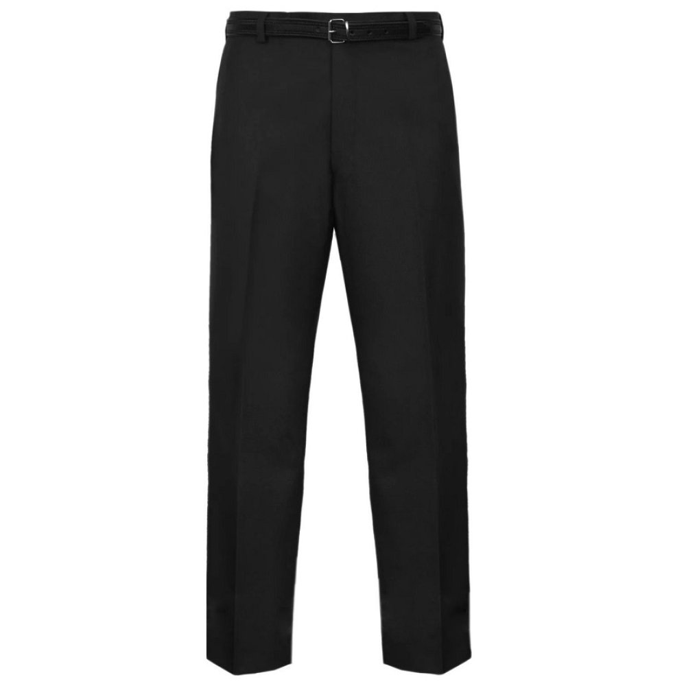 Everpress Straight Leg Formal Trousers with Belt - Black 