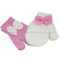 KIDS6174-9: Baby Mittens With Bow (9 cm)