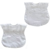 P5176-W: Large White Satin Christening Bib