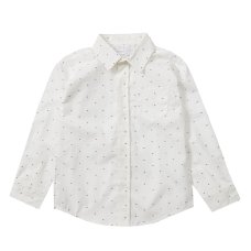 KC143: Infant Boys Long Sleeve All Over Print Woven Shirt (2-5 Years)