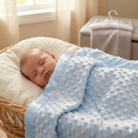VEL03B: Baby Sky Luxury Ultra Soft Bubble Velour Wrap On A Satin Padded Hanger